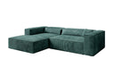 Designer Ecksofa Vasto in Cord – Petrol – Links