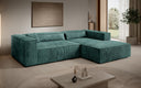 Designer Ecksofa Vasto in Cord – Petrol – Rechts