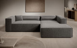 Designer Ecksofa Vasto in Strukturstoff – Grau – Rechts