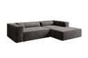 Designer Ecksofa Vasto in Strukturstoff – Grau – Rechts