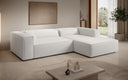 Designer Ecksofa Vasto in Strukturstoff – Weiß – Rechts