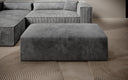 Beistellhocker Vasto in Cord – Hellgrau