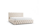 Designer Polsterbett Nino in Samt – Beige