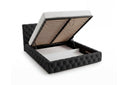 Designer Polsterbett Nino in Samt – Schwarz