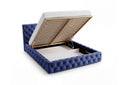 Designer Polsterbett Nino in Samt – Blau