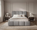 Designer Polsterbett Perla in Bouclé – Grau