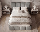 Designer Polsterbett Perla in Bouclé – Grau
