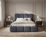 Designer Polsterbett Perla in Bouclé – Anthrazit