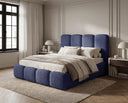 Designer Polsterbett Perla in Bouclé – Blau