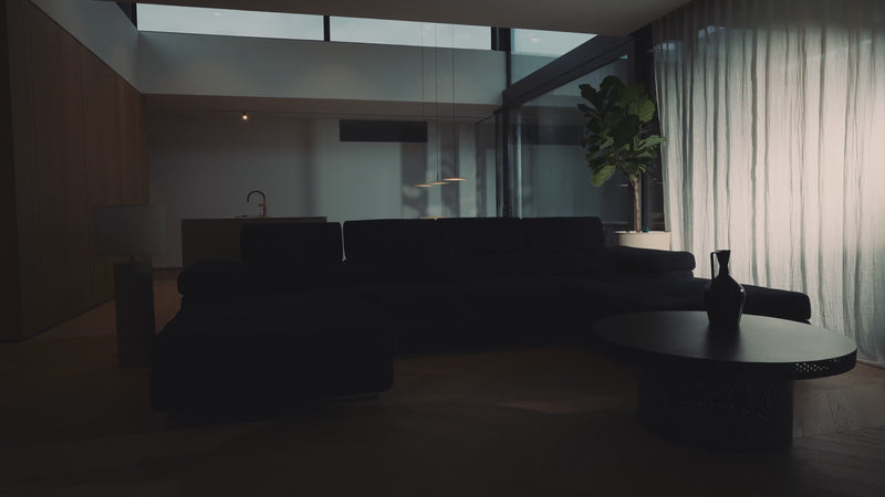 Designer Sofa Calvera U mit Schlaf- und Klappfunktion in Bouclé