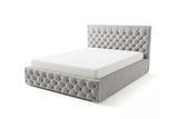 Designer Polsterbett Rivo in Samt mit Stauraum – Grau