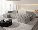 Designer Sofa Lenoa U mit Schlaf- und Klappfunktion in Samt