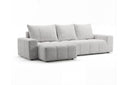 Designer Ecksofa Arvo in Bouclé mit Schlaffunktion & Stauraum – Sand – Links