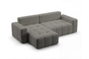 Designer Ecksofa Arvo in Bouclé mit Schlaffunktion & Stauraum – Grau – Links