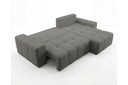Designer Ecksofa Arvo in Bouclé mit Schlaffunktion & Stauraum – Grau – Rechts