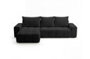 Designer Ecksofa Arvo in Bouclé mit Schlaffunktion & Stauraum – Anthrazit – Links