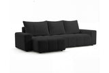 Designer Ecksofa Arvo in Bouclé mit Schlaffunktion & Stauraum – Anthrazit – Links