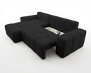 Designer Ecksofa Arvo in Bouclé mit Schlaffunktion & Stauraum – Anthrazit – Links