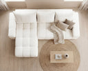 Designer Ecksofa Arvo in Bouclé mit Schlaffunktion & Stauraum – Weiß – Links