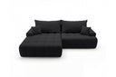 Designer Ecksofa Pino in Samt mit Schlaffunktion & Stauraum – Schwarz – Links