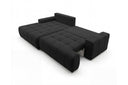 Designer Ecksofa Pino in Samt mit Schlaffunktion & Stauraum – Schwarz – Links