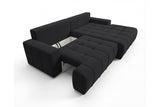 Designer Ecksofa Pino in Samt mit Schlaffunktion & Stauraum – Schwarz – Rechts