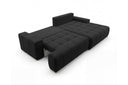 Designer Ecksofa Pino in Samt mit Schlaffunktion & Stauraum – Schwarz – Rechts
