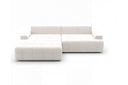 Designer Ecksofa Pino in Samt mit Schlaffunktion & Stauraum – Weiß – Links
