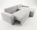 Designer Ecksofa Rino in Cord mit Schlaffunktion & Stauraum – Hellgrau – Links