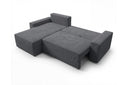 Designer Ecksofa Rino in Cord mit Schlaffunktion & Stauraum – Grau – Rechts