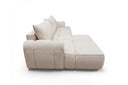 Designer Ecksofa Corso in Samt mit Schlaffunktion & Stauraum – Beige – Links