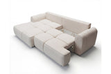 Designer Ecksofa Corso in Samt mit Schlaffunktion & Stauraum – Beige – Links
