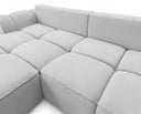 Designer Ecksofa Corso in Samt mit Schlaffunktion & Stauraum – Hellgrau – Links