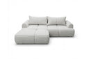 Designer Ecksofa Corso in Samt mit Schlaffunktion & Stauraum – Hellgrau – Links