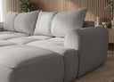 Designer Ecksofa Corso in Samt mit Schlaffunktion & Stauraum – Hellgrau – Rechts