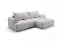 Designer Ecksofa Corso in Samt mit Schlaffunktion & Stauraum – Hellgrau – Rechts