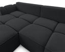 Designer Ecksofa Corso in Samt mit Schlaffunktion & Stauraum – Schwarz – Links
