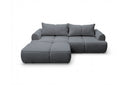 Designer Ecksofa Corso in Samt mit Schlaffunktion & Stauraum – Grau – Links