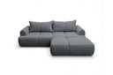 Designer Ecksofa Corso in Samt mit Schlaffunktion & Stauraum – Grau – Rechts