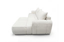 Designer Ecksofa Corso in Samt mit Schlaffunktion & Stauraum – Weiß – Rechts