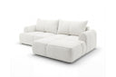 Designer Ecksofa Corso in Samt mit Schlaffunktion & Stauraum – Weiß – Rechts