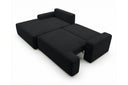 Designer Ecksofa Frido in Samt mit Schlaffunktion & Stauraum – Schwarz – Links