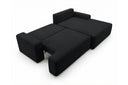 Designer Ecksofa Frido in Samt mit Schlaffunktion & Stauraum – Schwarz – Rechts