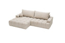 Designer Ecksofa Nemo in Stoff mit Schlaffunktion & Stauraum – Beige – Links
