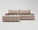 Designer Ecksofa Nemo in Stoff mit Schlaffunktion & Stauraum – Sand – Links