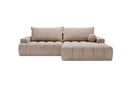 Designer Ecksofa Nemo in Stoff mit Schlaffunktion & Stauraum – Sand – Rechts