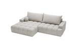 Designer Ecksofa Nemo in Stoff mit Schlaffunktion & Stauraum – Hellgrau – Links