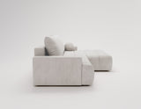 Designer Ecksofa Nemo in Stoff mit Schlaffunktion & Stauraum – Hellgrau – Rechts