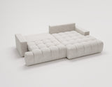 Designer Ecksofa Nemo in Stoff mit Schlaffunktion & Stauraum – Hellgrau – Rechts