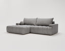 Designer Ecksofa Nemo in Stoff mit Schlaffunktion & Stauraum – Grau – Links
